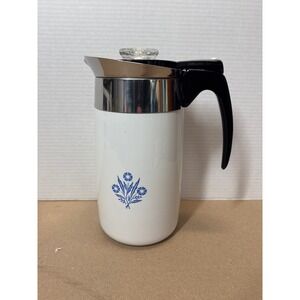 Corning Ware Blue Cornflower Percolator 10 Cup coffee pot E-1210 NO CORD